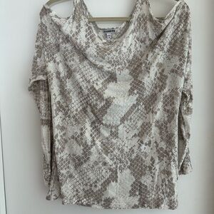 Express Gold Accented Snake Print Top